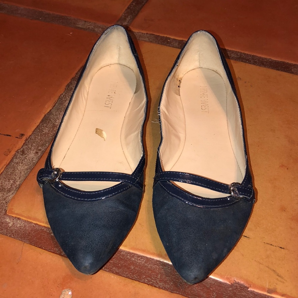 Nine West navy suede flats